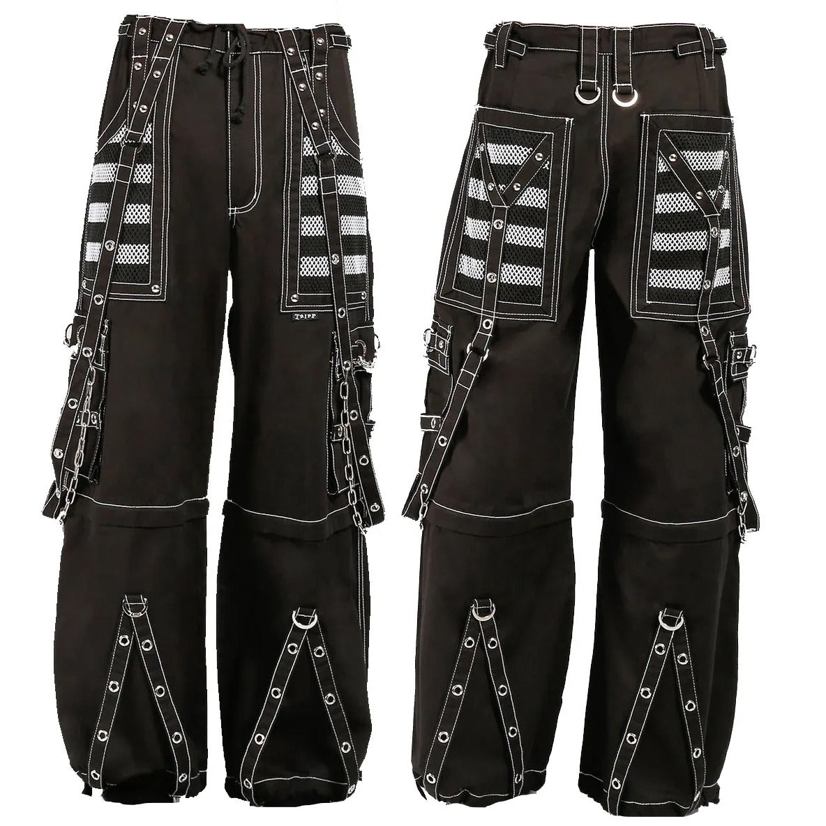 Gothic Extreme Bondage Skater Gothic Punk Rocker Cyber Goth Steampunk Biker Pant Unisex