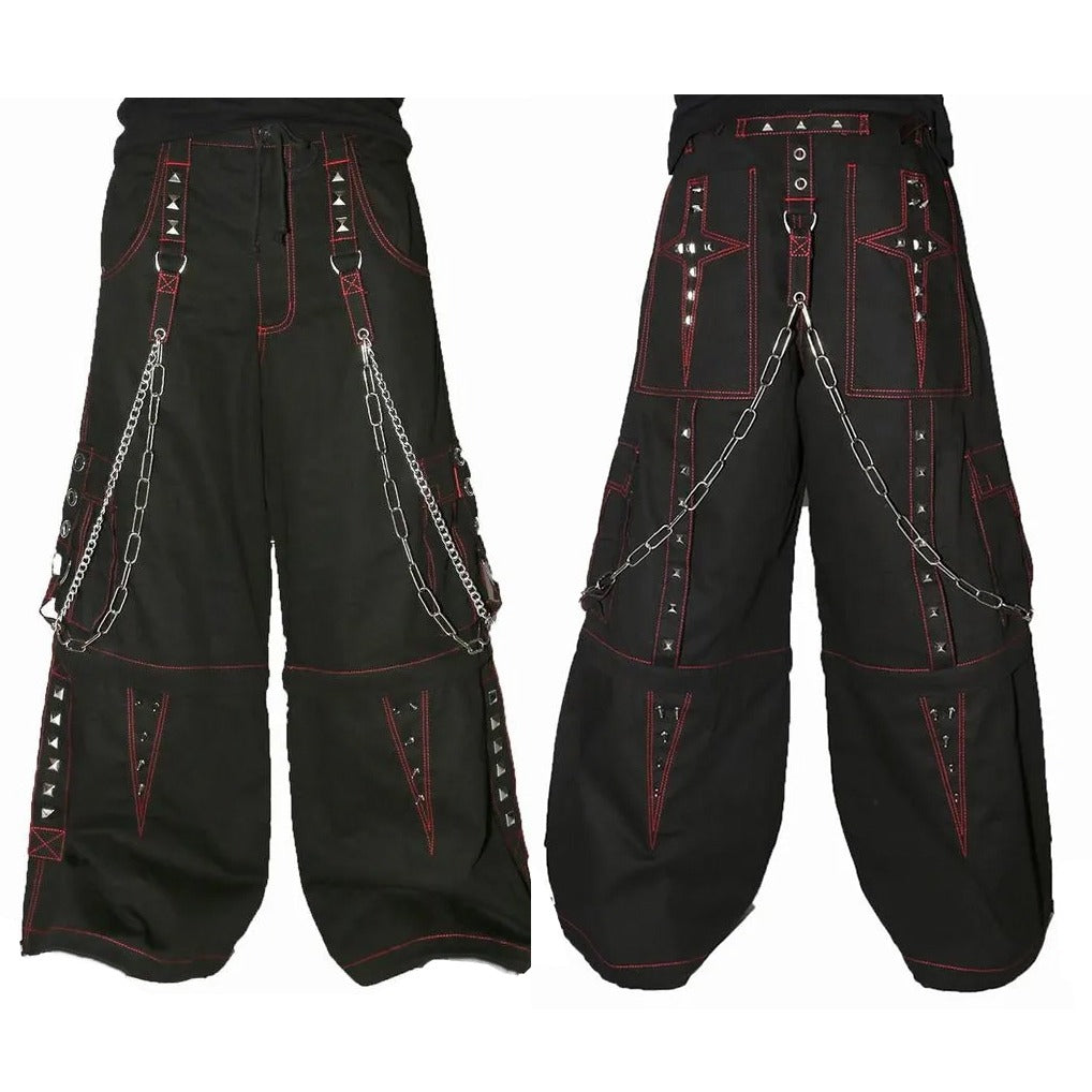 Gothic Extreme Bondage Skater Gothic Punk Rocker Cyber Goth Steampunk Biker Emo Black Dagger Trouser Pant Shorts Unisex