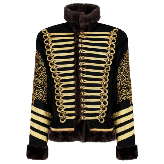 New Napoleonic Hussars Uniform Military Style Tunic Pelisse Jimi Hendrix Jacket Parade Drummer Officer Faux Fur