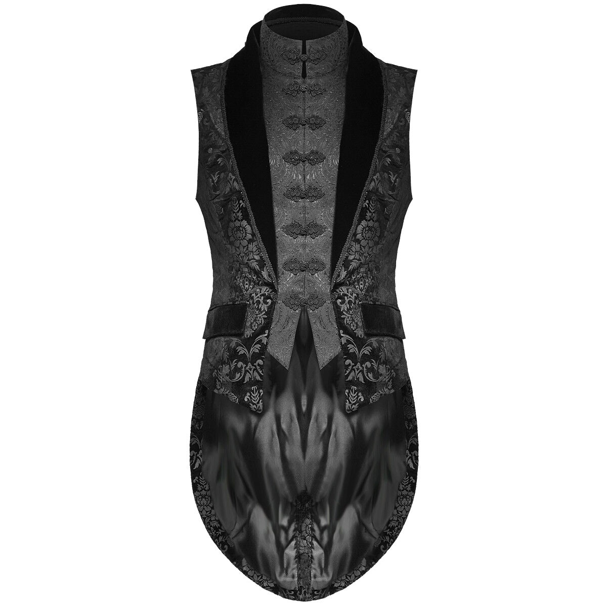 Prime Quality Men Gothic Victorian Silver Brocade Waistcoat Vest Jacquard Tuxedo Sleeveless Tailcoat