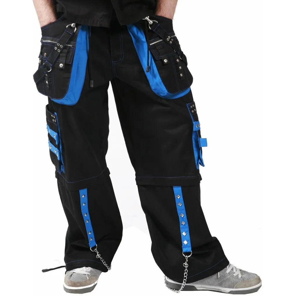 Prime Quality Mens Gothic Mens Bondage Gothic Cyber Pant Chain Techno Rock Punk Shorts Trouser Blue Black Pants Unisex