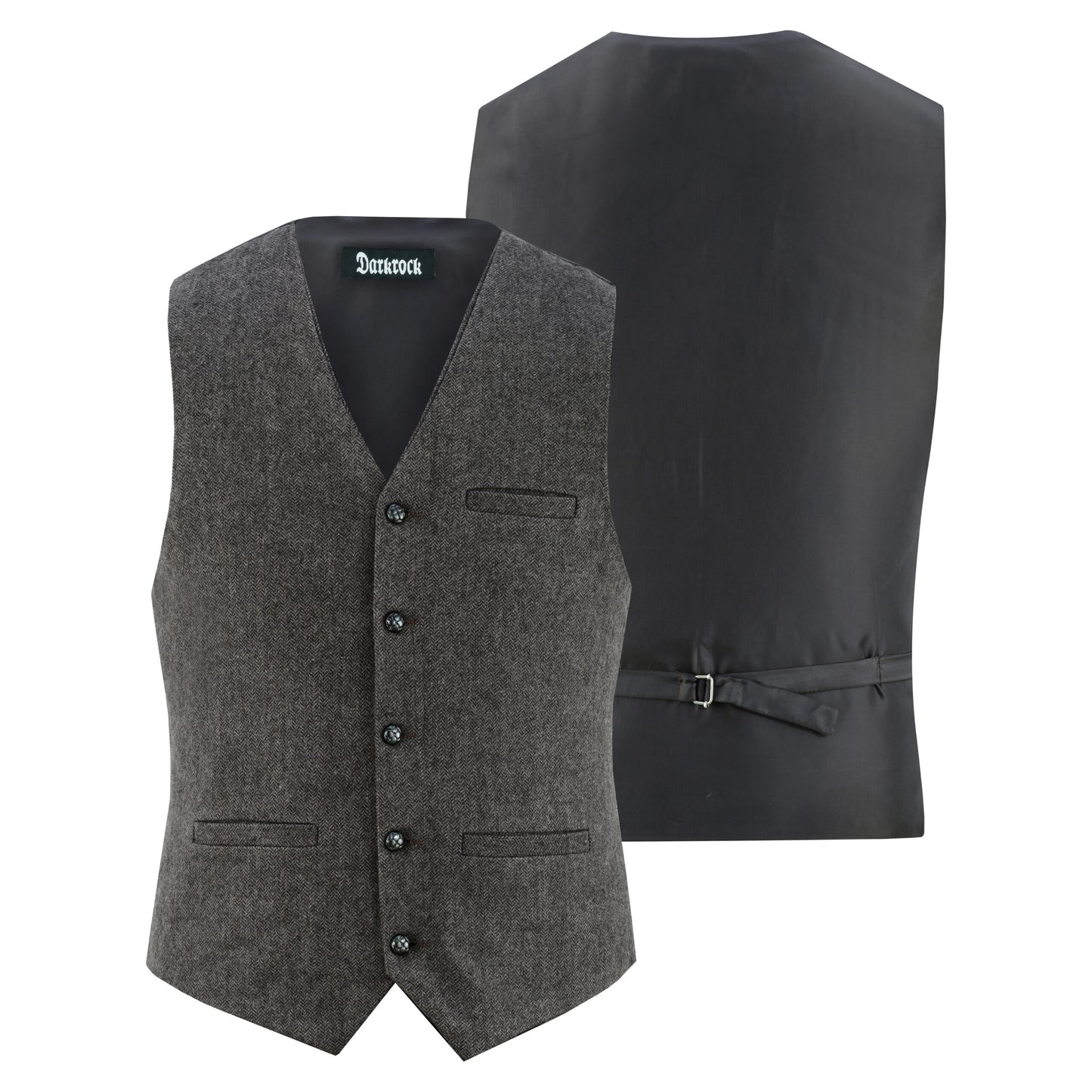 Men Herringbone Wool Blend Tweed Vest Premium Brown Waistcoat Suit Vest V Neck Slim Fit Waistcoat