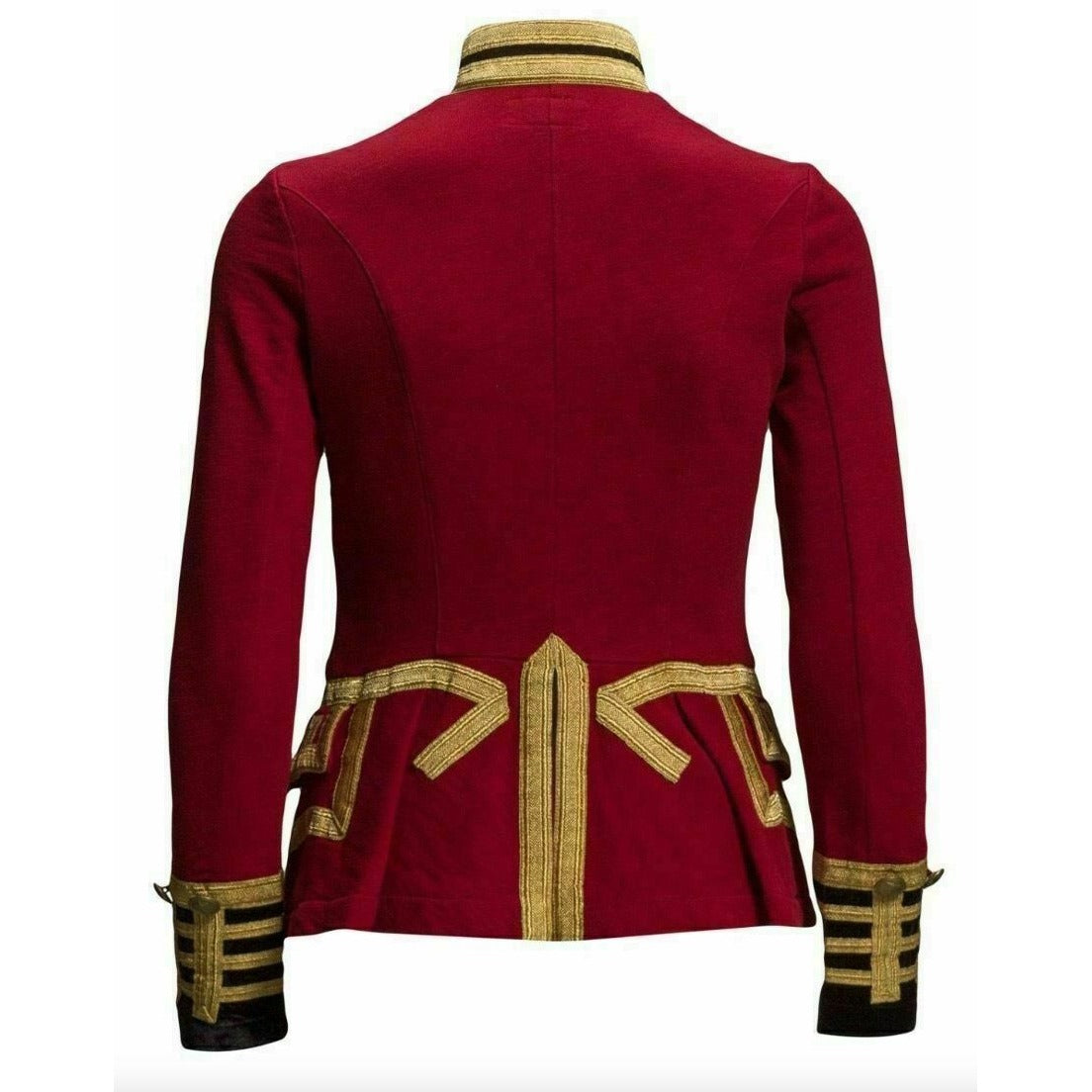 New Women’s Red Wool French Terry Officer’s Military Band Jacket