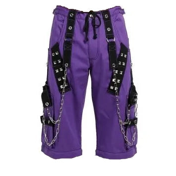 Gothic Bondage Handmade Men Pant Alternative Punk Rock Transformer Trouser Purple Baggy Unisex