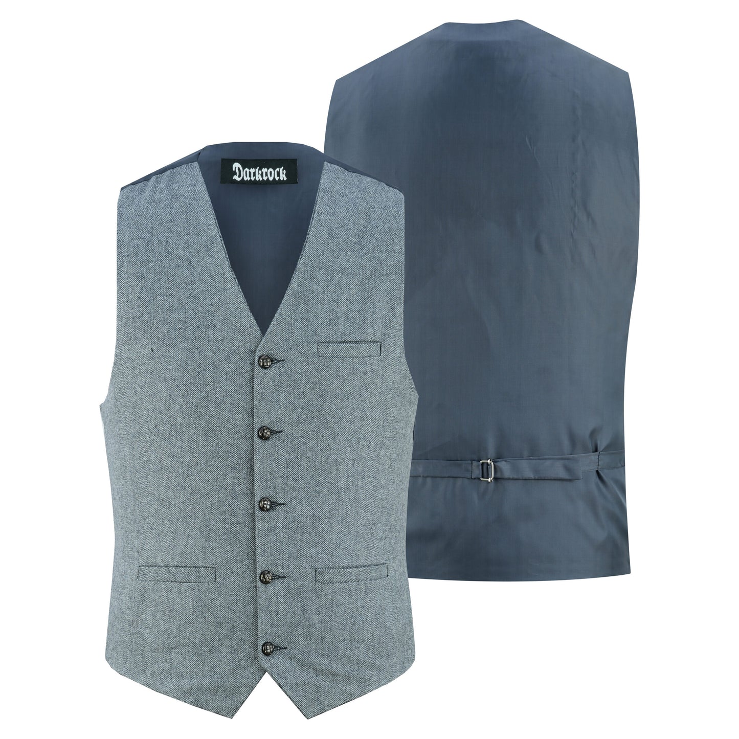 Men Herringbone Wool Blend Tweed Vest Premium Grey Waistcoat Suit Vest V Neck Slim Fit Waistcoat