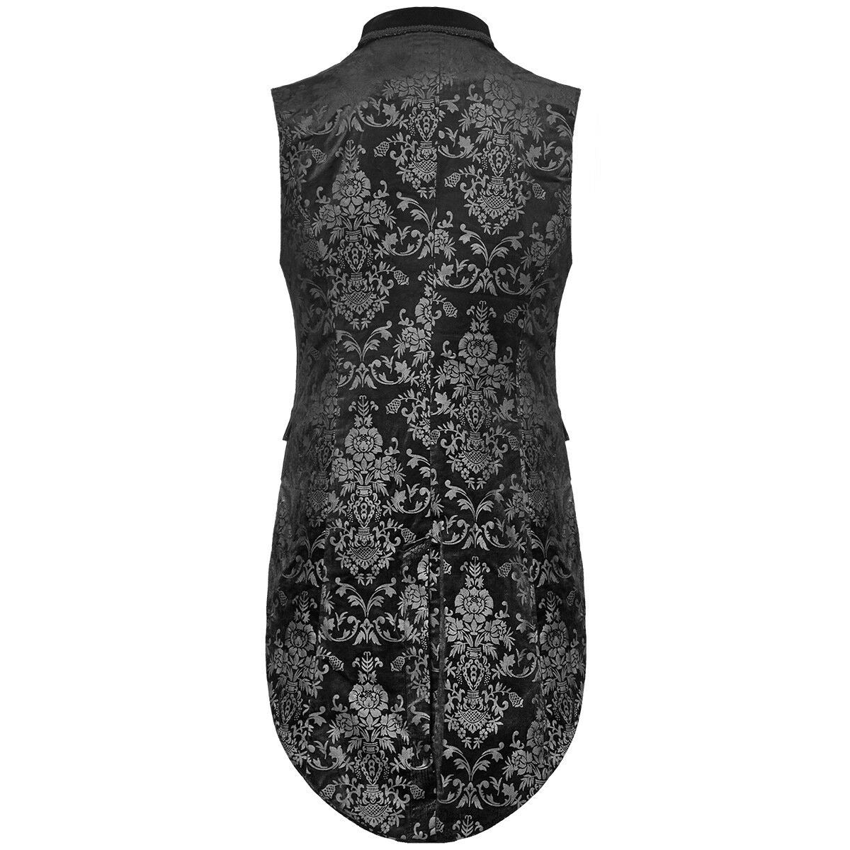 Prime Quality Men Gothic Victorian Silver Brocade Waistcoat Vest Jacquard Tuxedo Sleeveless Tailcoat