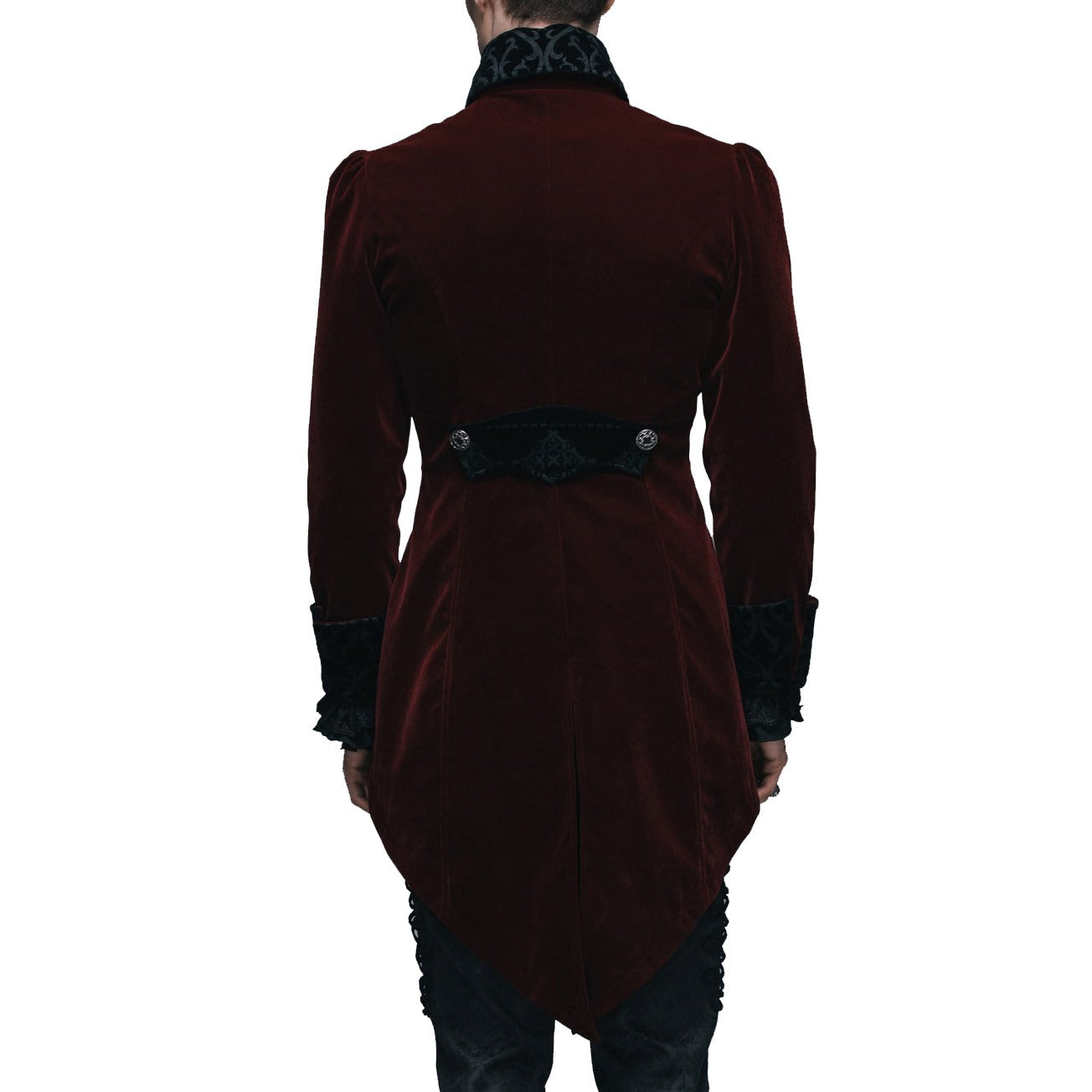 Men’s Jacket Coat Red Maroon Velvet Gothic Steampunk Aristocrat