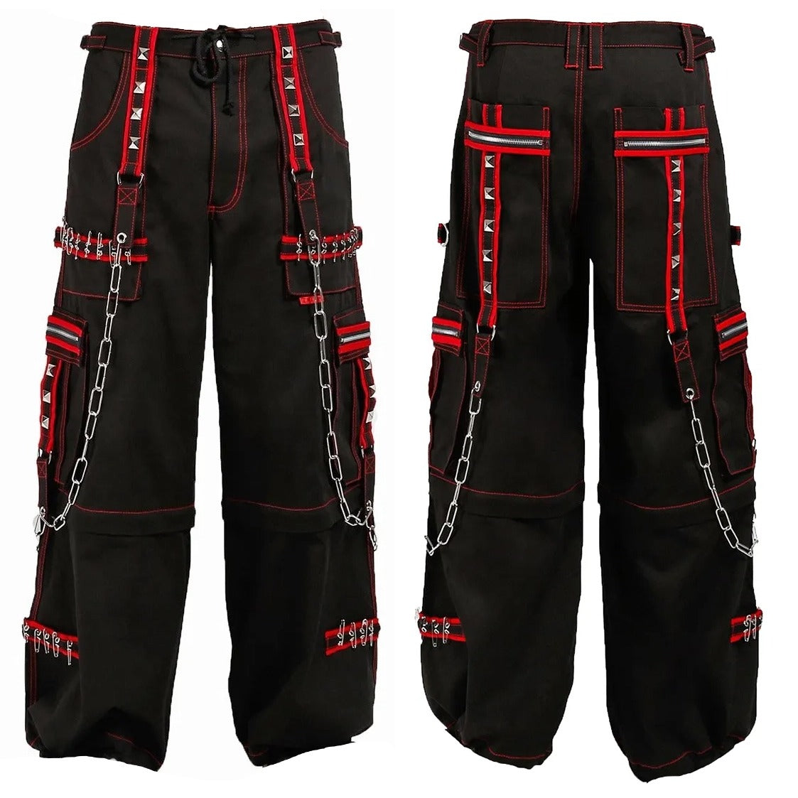 Gothic Extreme Bondage Skater Gothic Punk Rocker Cyber Goth Steampunk Biker Emo Trouser Pant Shorts Unisex