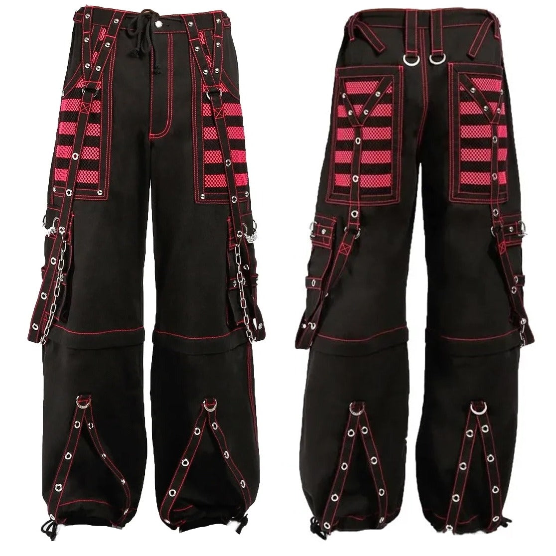 Gothic Extreme Bondage Skater Gothic Punk Rocker Cyber Goth Steampunk Biker Pant Unisex