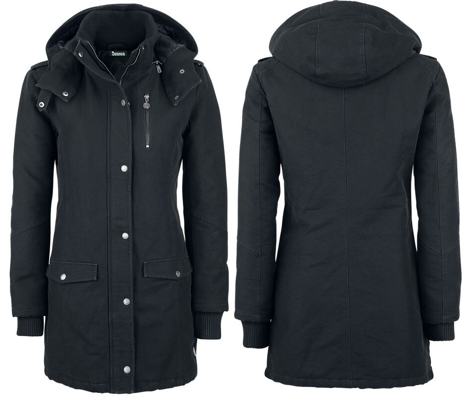 Gothic Ladies Parka Winter Jacket black