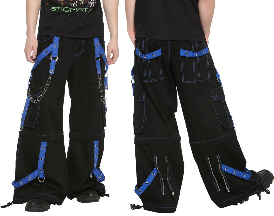 Bondage Gothic Mens Cyber Rave Techno Jeans Punk Shorts Biker Pants Unisex