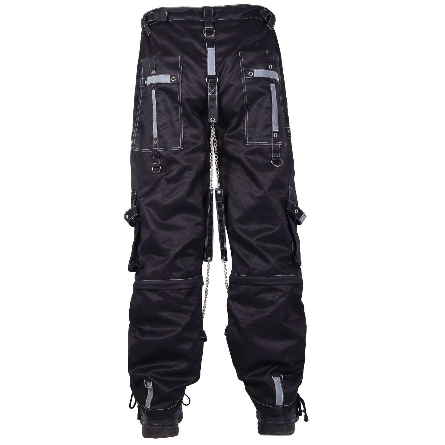 Gothic Bondage Reflective Men Pant Alternative Punk Rock Emo Trouser Pant Shorts Unisex