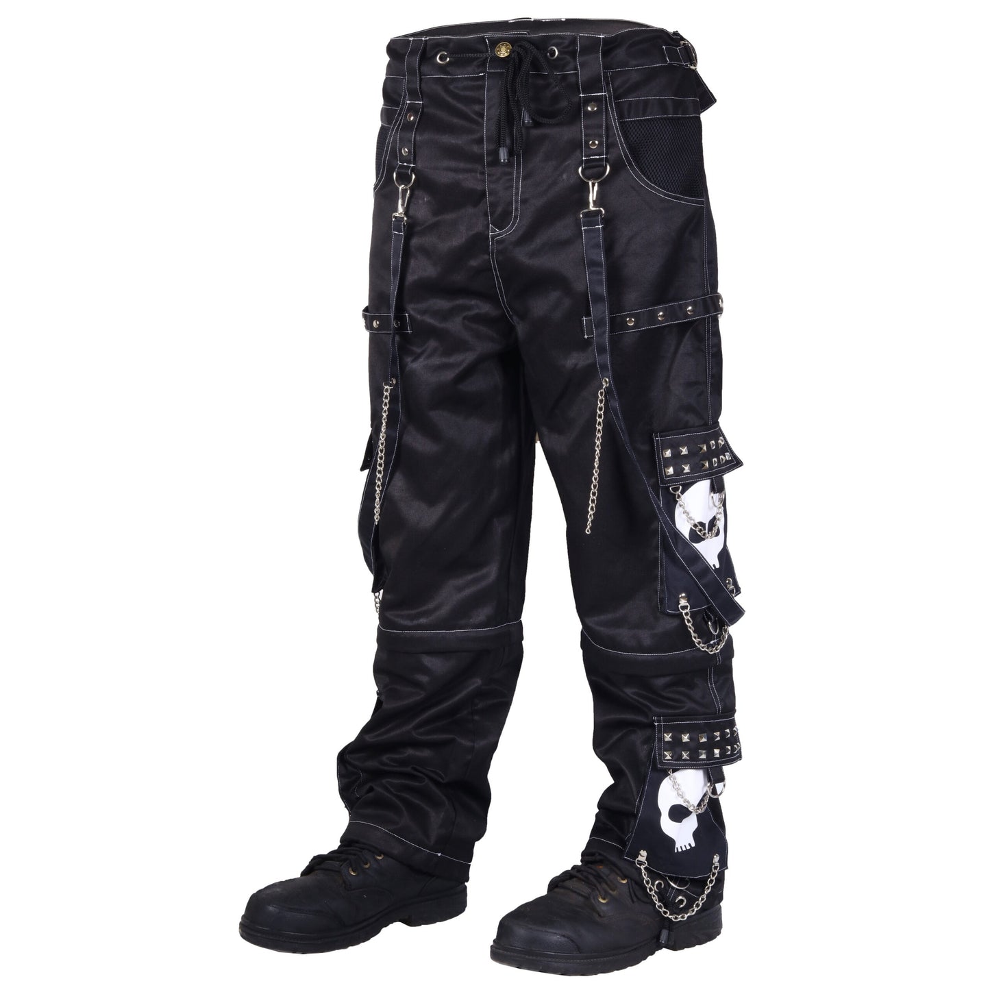 Gothic Bondage Black Big Skull Men Pant Alternative Punk Rock Emo Trouser Pant Shorts Unisex