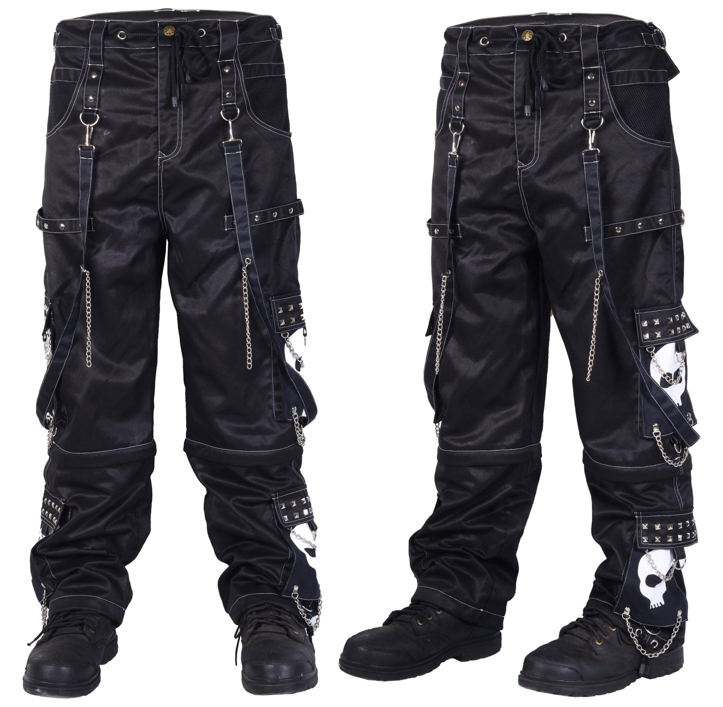 Gothic Bondage Black Big Skull Men Pant Alternative Punk Rock Emo Trouser Pant Shorts Unisex