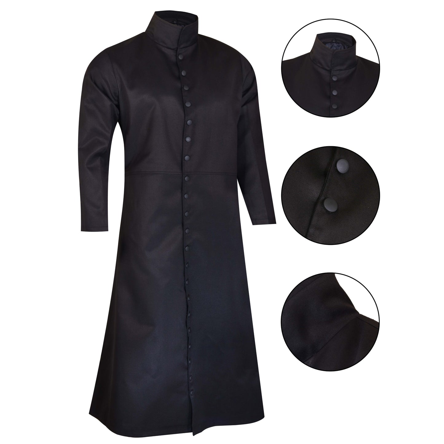 Neo Matrix Heavy Duty Cotton Keanu Reeves Black Gothic Steampunk Trench Coat