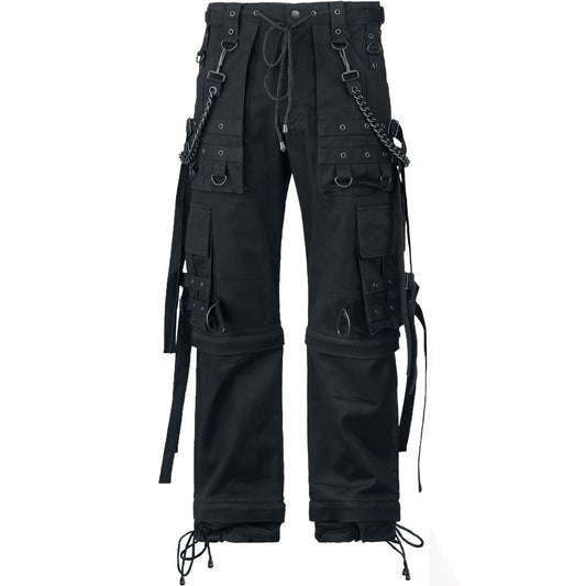 Gothic Bondage Cargo Rock Black Punk Buckle Zips Chain Strap Trousers Emo Pants Unisex