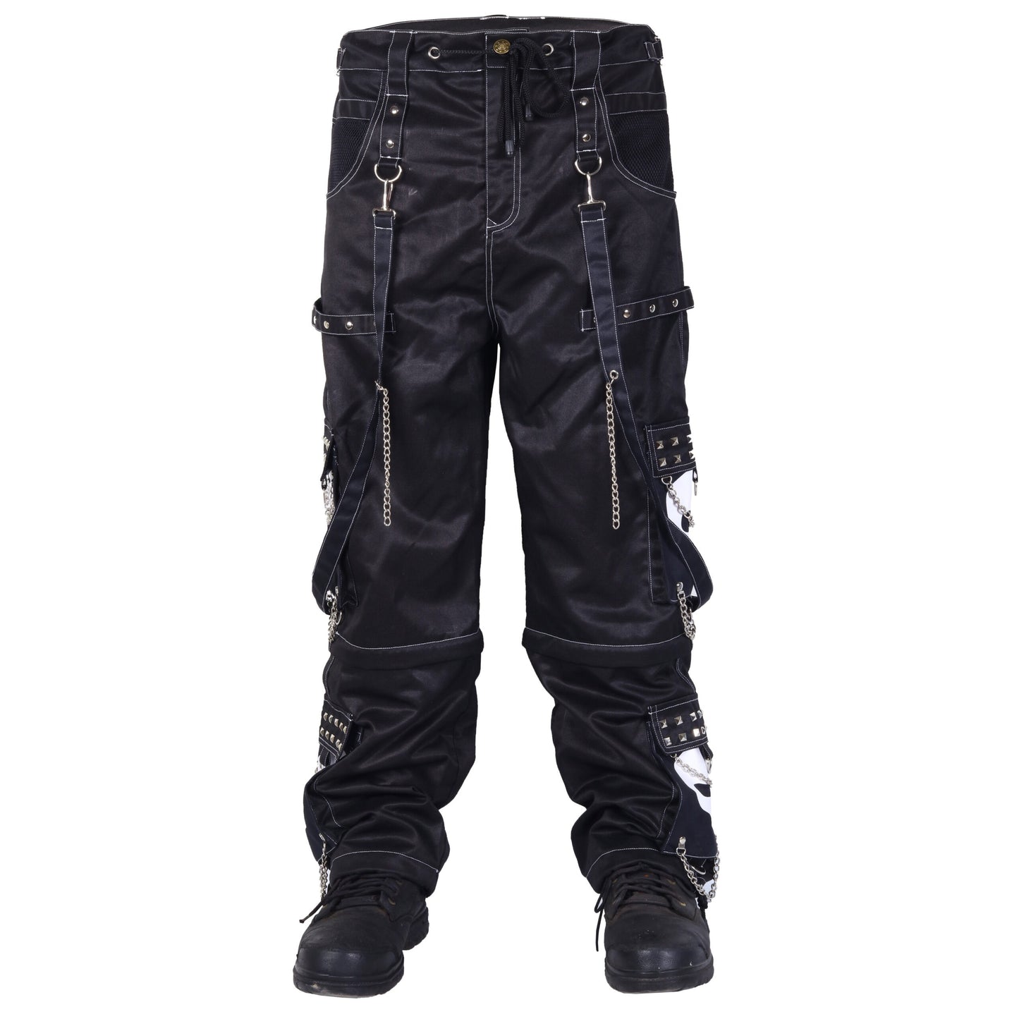 Gothic Bondage Black Big Skull Men Pant Alternative Punk Rock Emo Trouser Pant Shorts Unisex