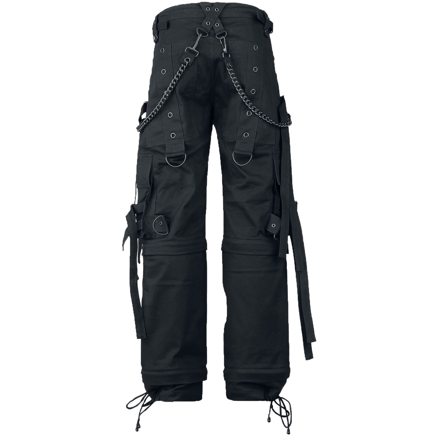 Gothic Bondage Cargo Rock Black Punk Buckle Zips Chain Strap Trousers Emo Pants Unisex