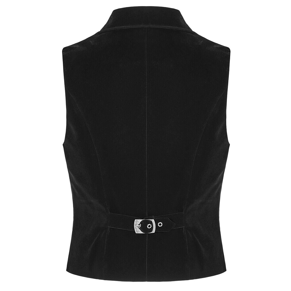 Mens Gothic Waistcoat Vest Black Velvet Embroidered Steampunk Vampire