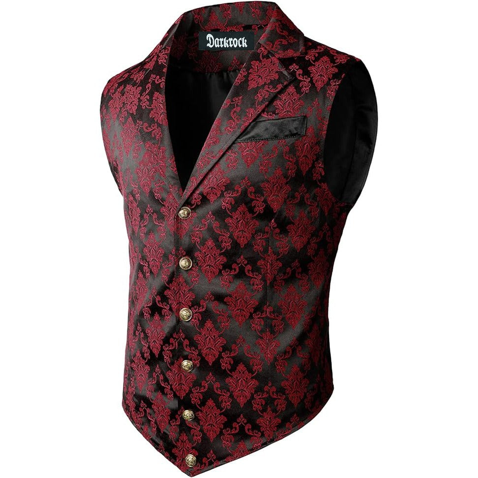 Gothic Men’s Victorian Suit Vest Steampunk Waistcoat