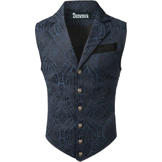 Gothic Men’s Victorian Suit Vest Steampunk Waistcoat