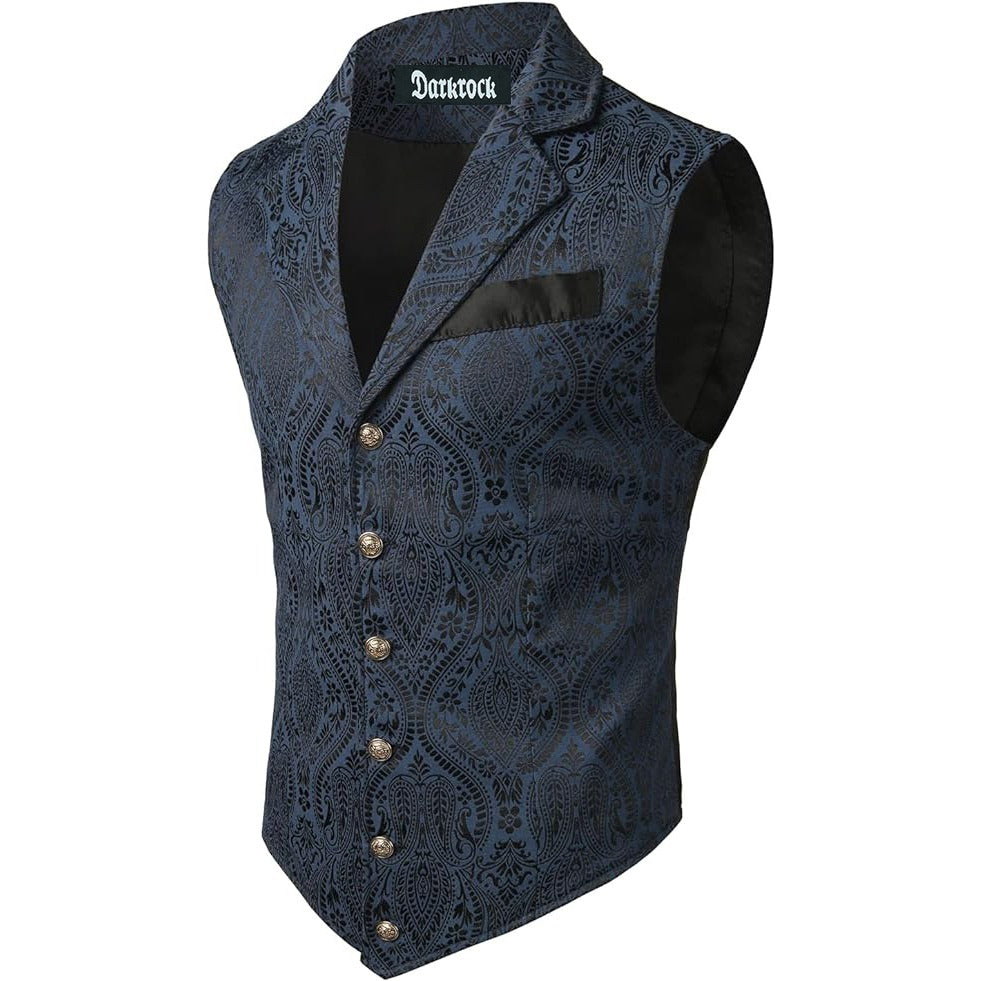 Gothic Men’s Victorian Suit Vest Steampunk Waistcoat