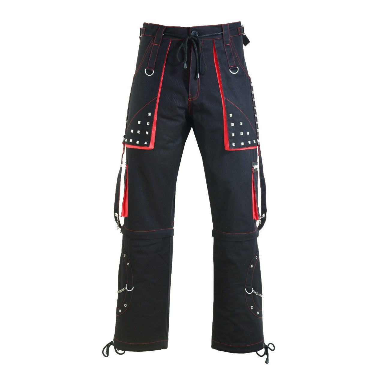 Gothic Mens Black Stylish Pant Trouser Slim fit Straight Black Red Color Pants Unisex