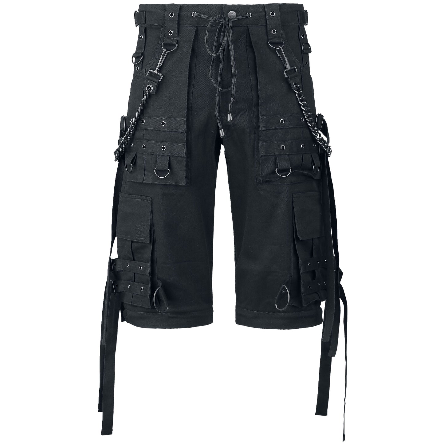 Gothic Bondage Cargo Rock Black Punk Buckle Zips Chain Strap Trousers Emo Pants Unisex