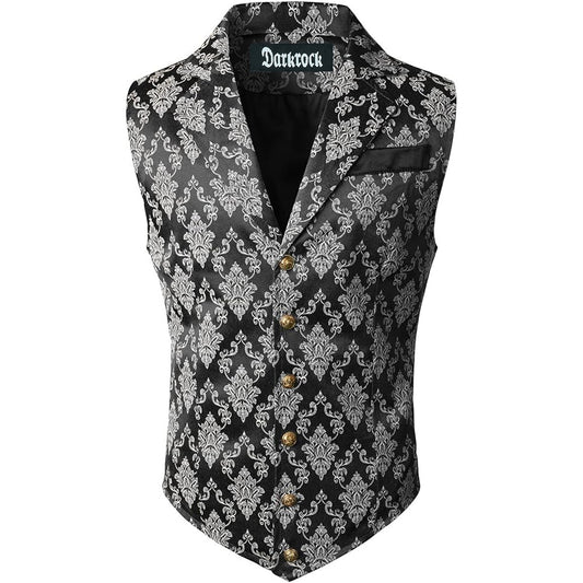 Gothic Men’s Victorian Suit Vest Steampunk Waistcoat