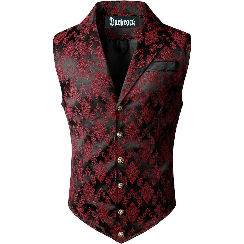 Gothic Men’s Victorian Suit Vest Steampunk Waistcoat