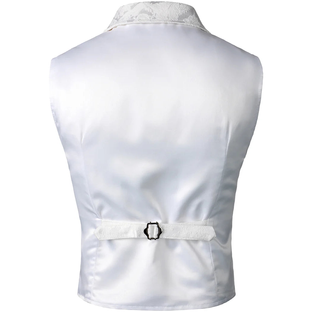 Handmade White Mens Victorian Suit Gentleman Vest Steampunk Gothic Waistcoat