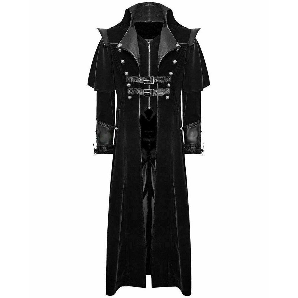 Gothic Steampunk Military Black Jacket Men’s Punk Highwayman Regency Black Long Coat