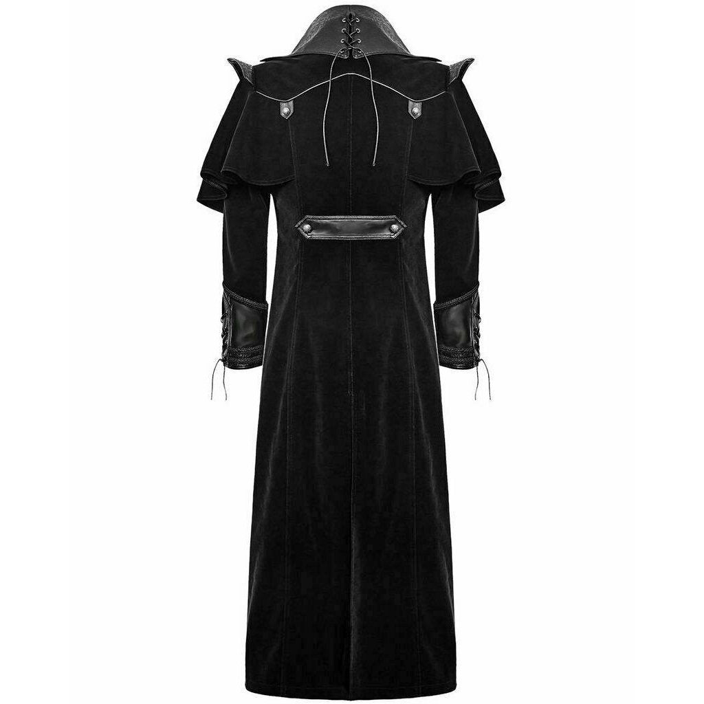 Gothic Steampunk Military Black Jacket Men’s Punk Highwayman Regency Black Long Coat