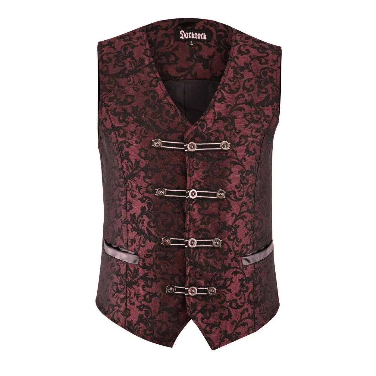 Premium Men’s Vest Waistcoat Black Damask Velvet Goth Steampunk VTG/Brocade Vest