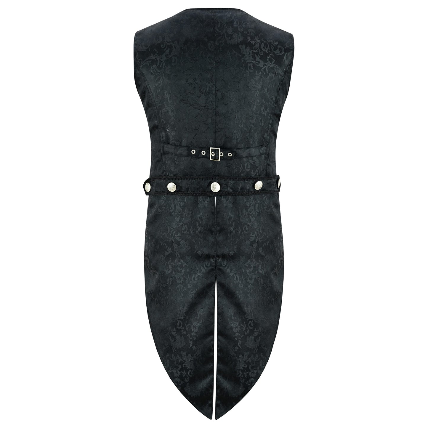 Men’s Brocade Vest Waistcoat Tailcoat Black Brocade Damask Velvet Gothic Steampunk