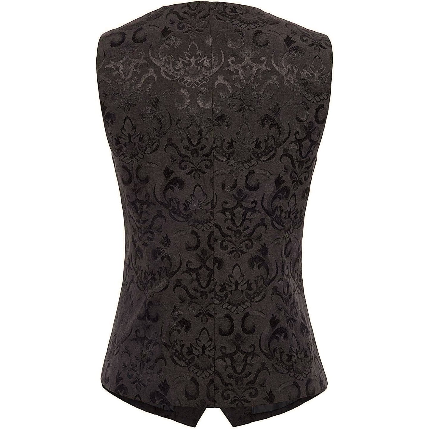 Women’s Black Brocade Waistcoat Vest Vintage Steampunk Dress Jacquard Jacket