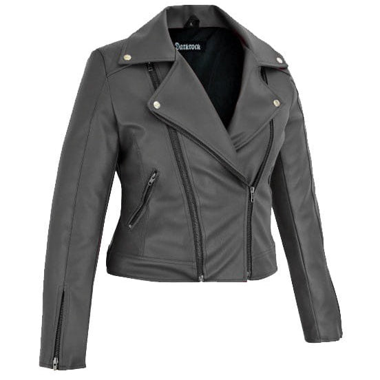 Women’s Black Slim Fit Biker Style Moto Faux Leather Jacket