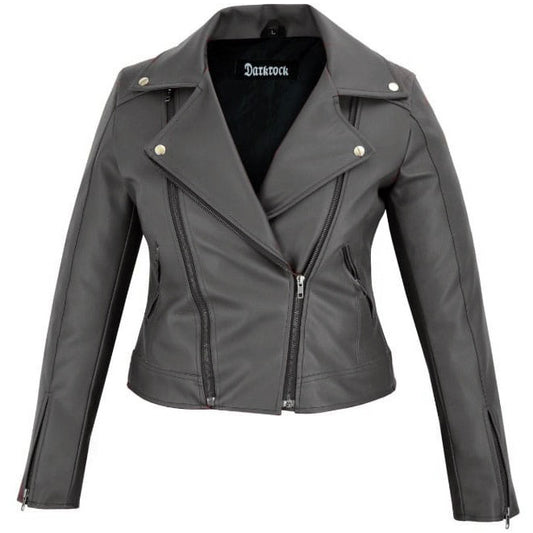 Women’s Black Slim Fit Biker Style Moto Faux Leather Jacket