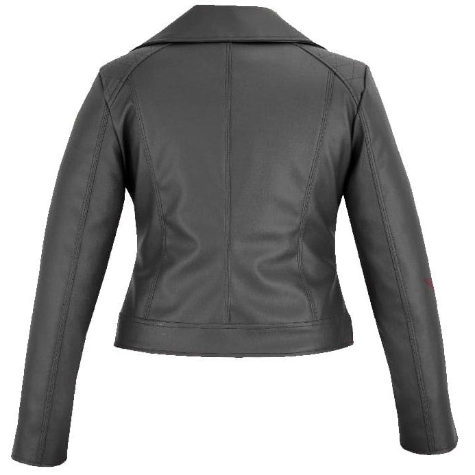 Women’s Black Slim Fit Biker Style Moto Faux Leather Jacket