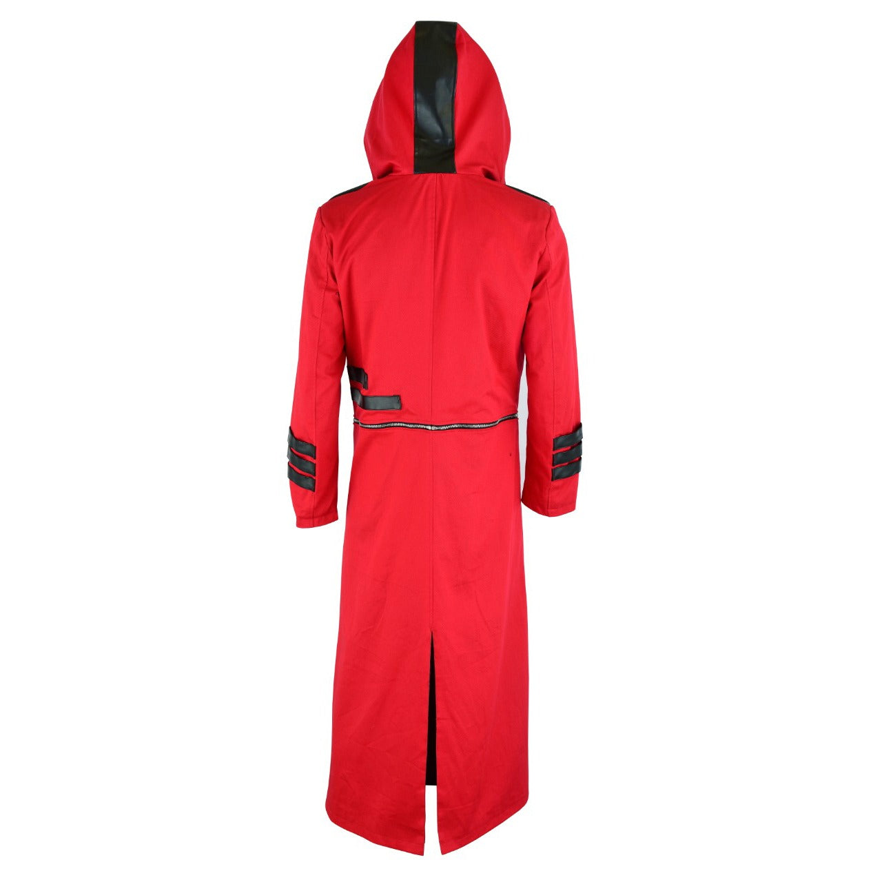 Scorpion Men’s Punisher Hooded Trench Coat Long Jacket Red Black Gothic Steampunk