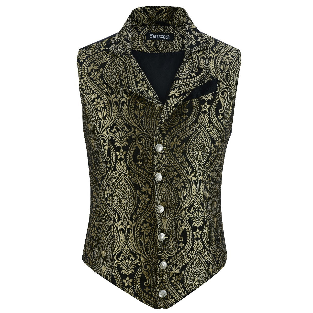 Handmade Gold Men’s Victorian Suit Gentleman Vest Steampunk Gothic Waistcoat