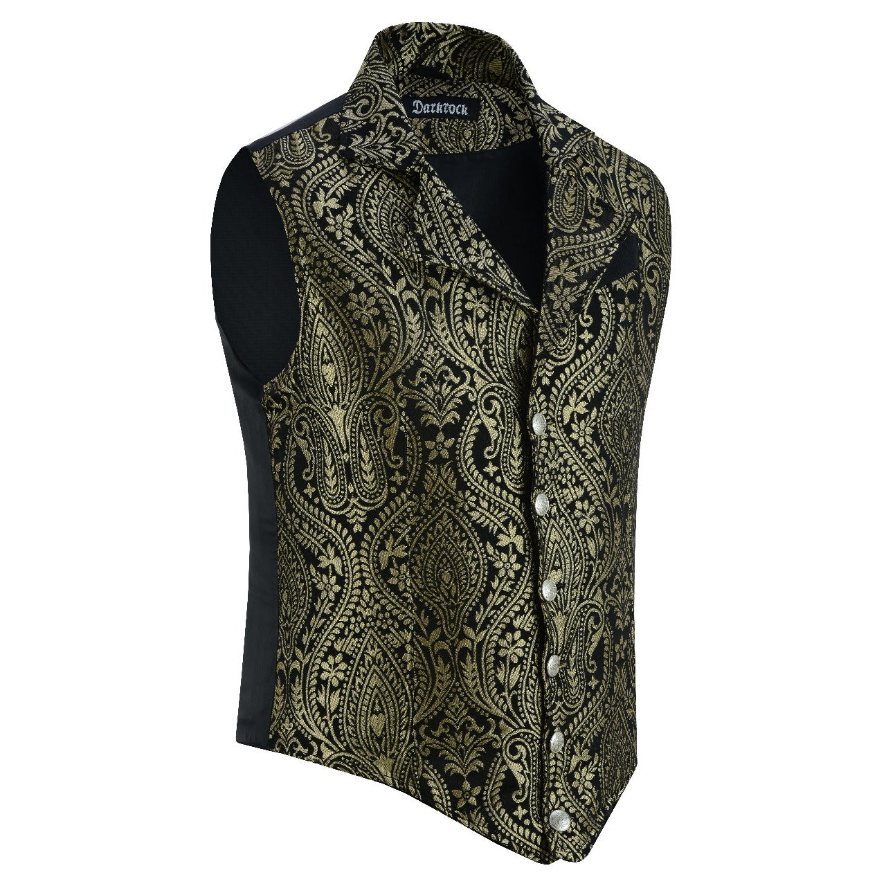 Handmade Gold Men’s Victorian Suit Gentleman Vest Steampunk Gothic Waistcoat