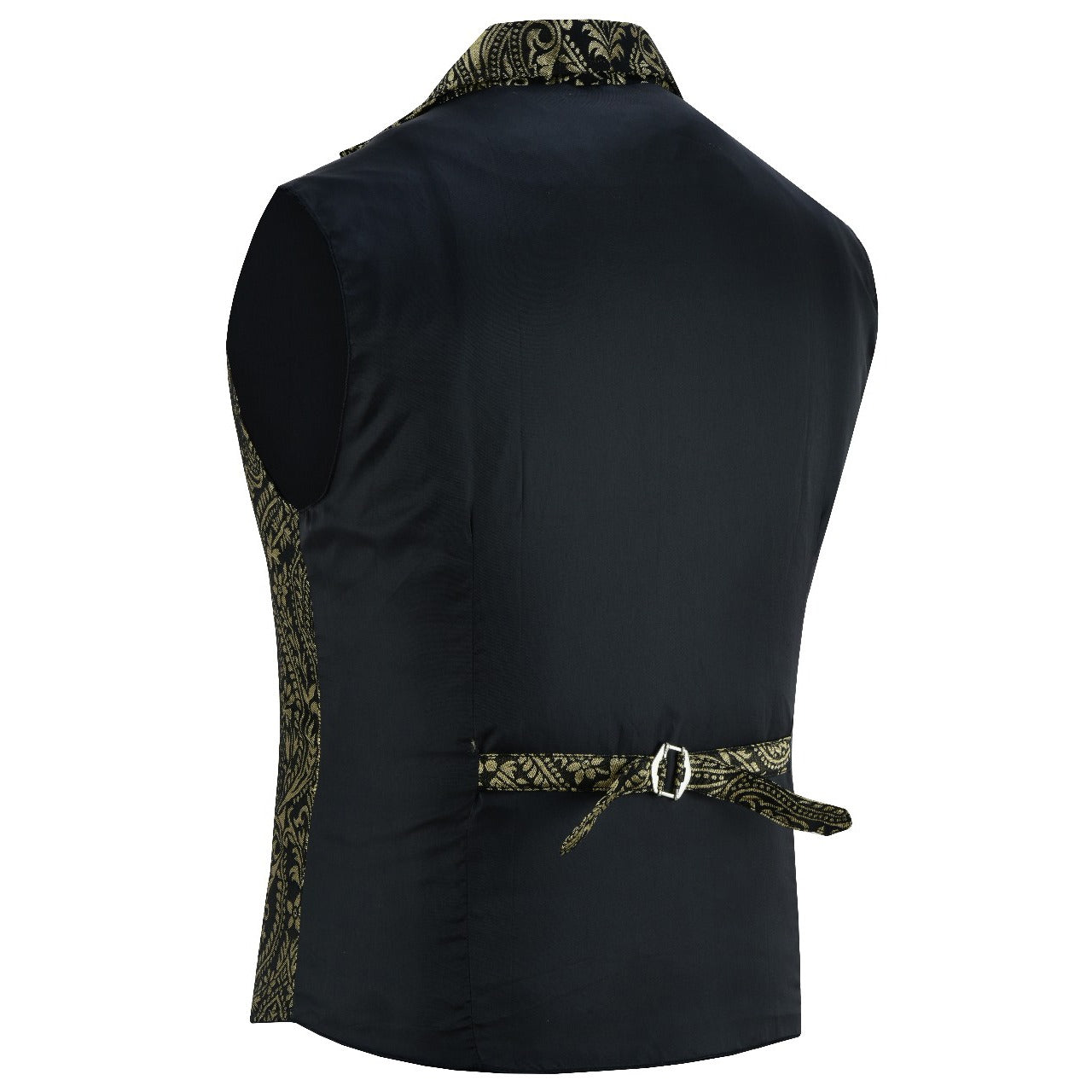 Handmade Gold Men’s Victorian Suit Gentleman Vest Steampunk Gothic Waistcoat