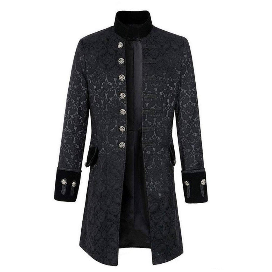 Handmade Renaissance Men’s Velvet Goth Steampunk Victorian Frock Coat/Brocade