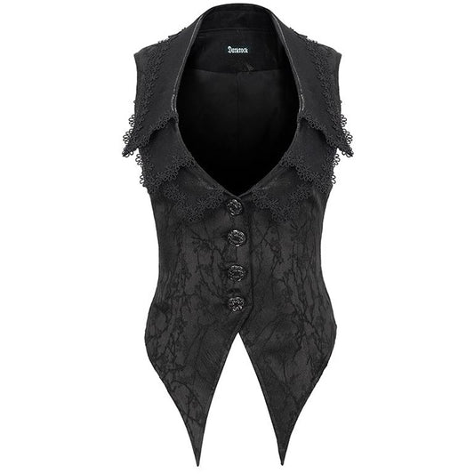 Women’s Gothic Floral Embroidered Swallow-tailed Vest