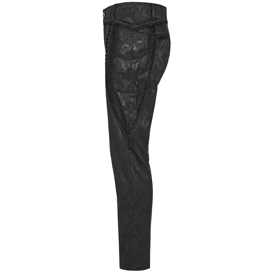 Gothic Punk Rave Mens Gothic Aristocrat Jacquard Dress Pants