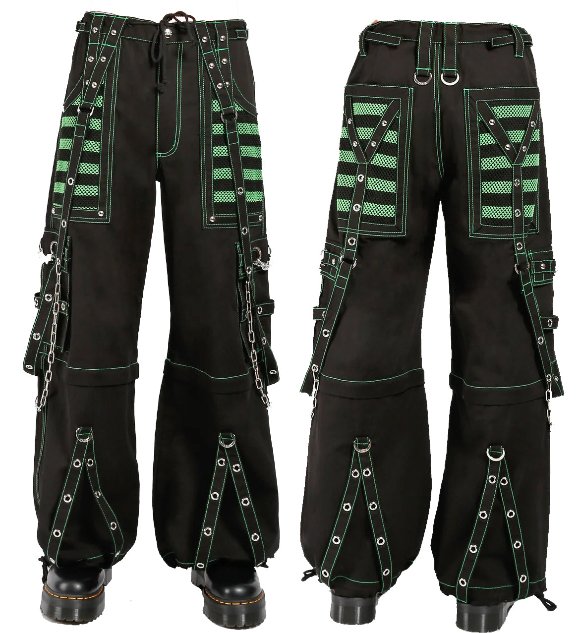 Gothic Extreme Bondage Skater Gothic Punk Rocker Cyber Goth Steampunk Biker Pants Unisex