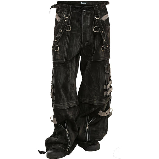 Gothic Black Amp Grey Overdyed Zip Off Pants Unisex