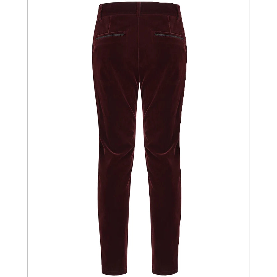 Mens Red Velvet Embroidery Gothic Regency Dress Pants Velvet Pant