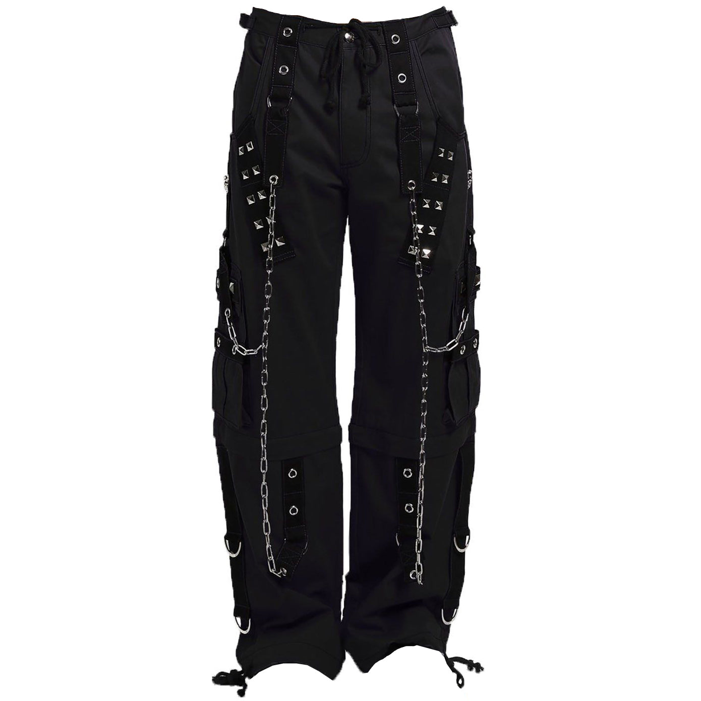 Gothic Dark Cuff Pants Black Unisex